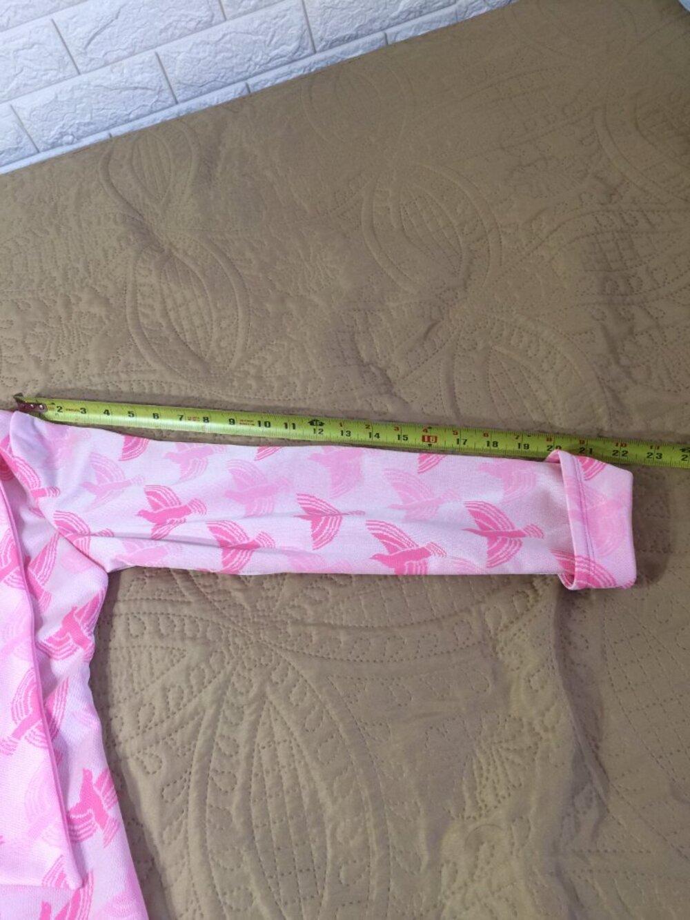 Rare Vtg 60s Leslie Fay Knits Pink Mod Shift Dress, Bird Novelty Print Bow, ILGW - Picture 8 of 12